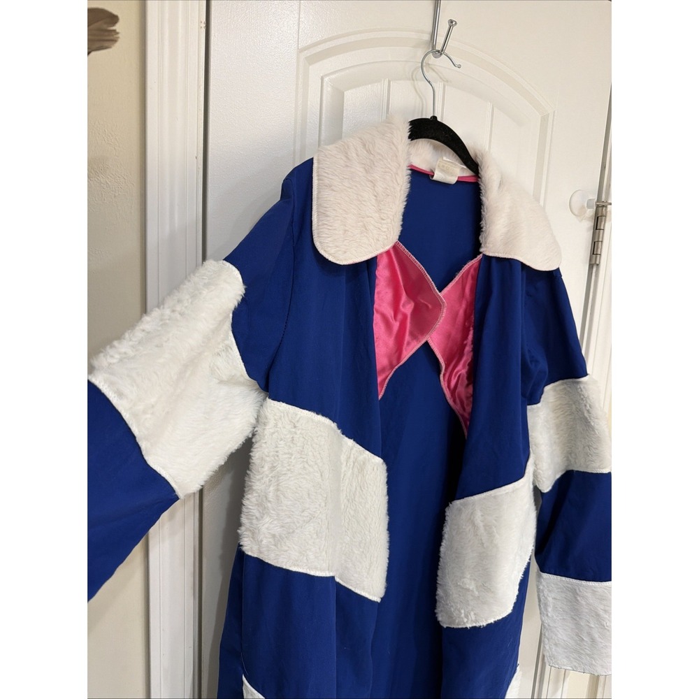 Austin Powers Pimp Coat Goldmember Disguise Vintage Costume Blue Faux Fur.  5339